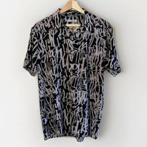 Oh Snap Drill Clothing Men's Grafitti Short Sleeve Shirt Size Large Black/White